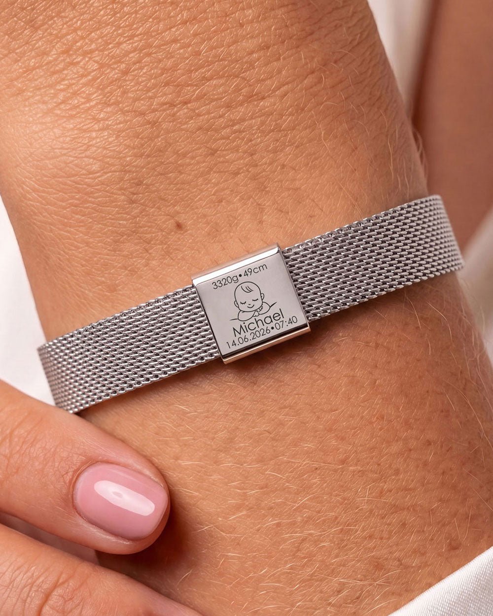 Lima Mesh Bracelet Birth Details - MILA CANTES